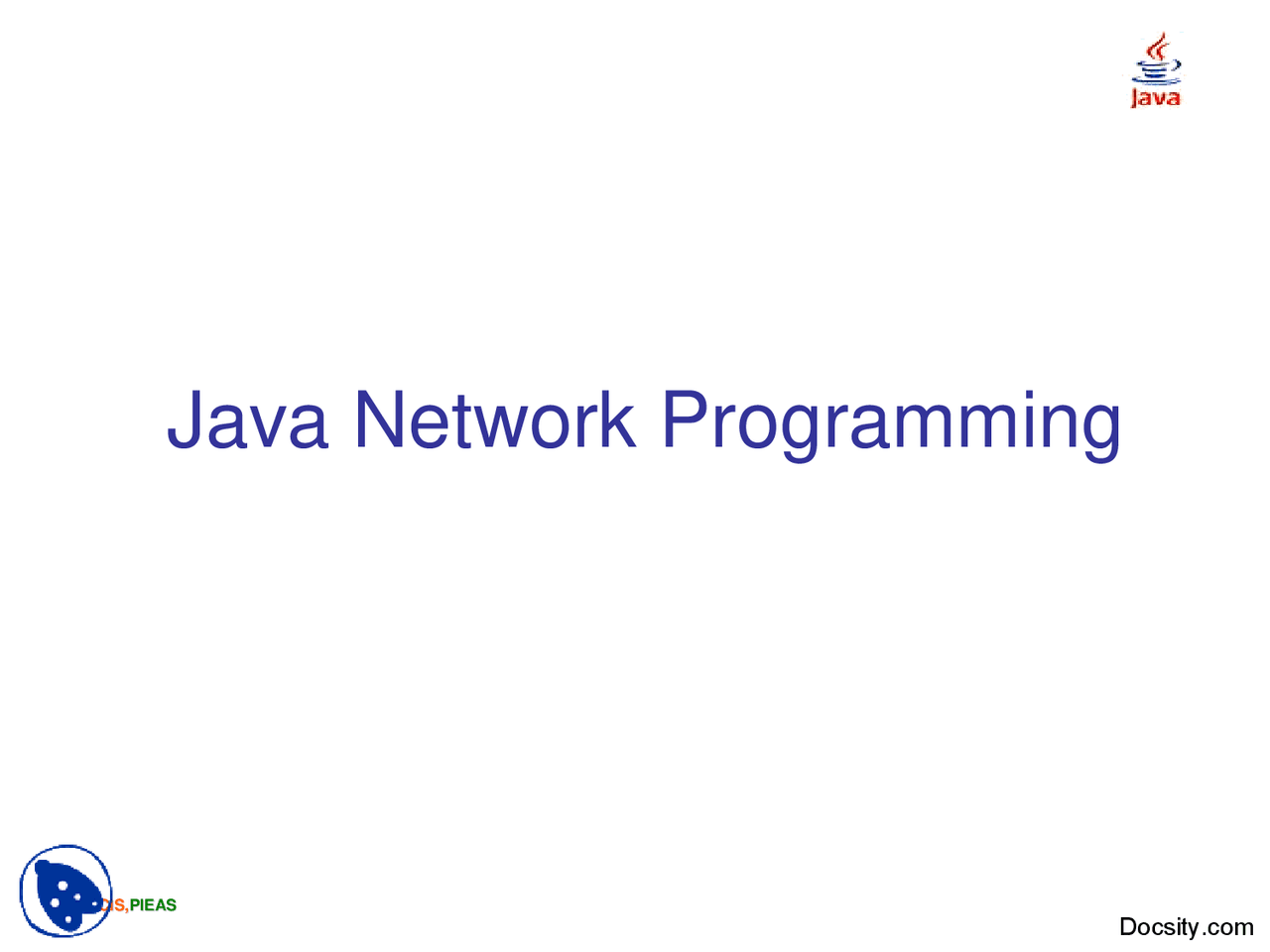 Java Network Programming-Computer Networks-Lecture - Docsity