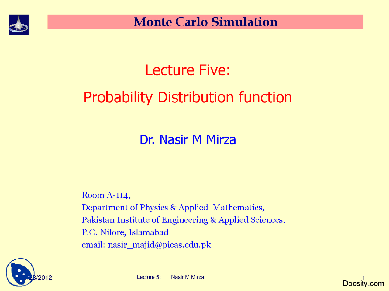 Probability Distribution Function, Monte Carlo Simulation-Modeling and ...