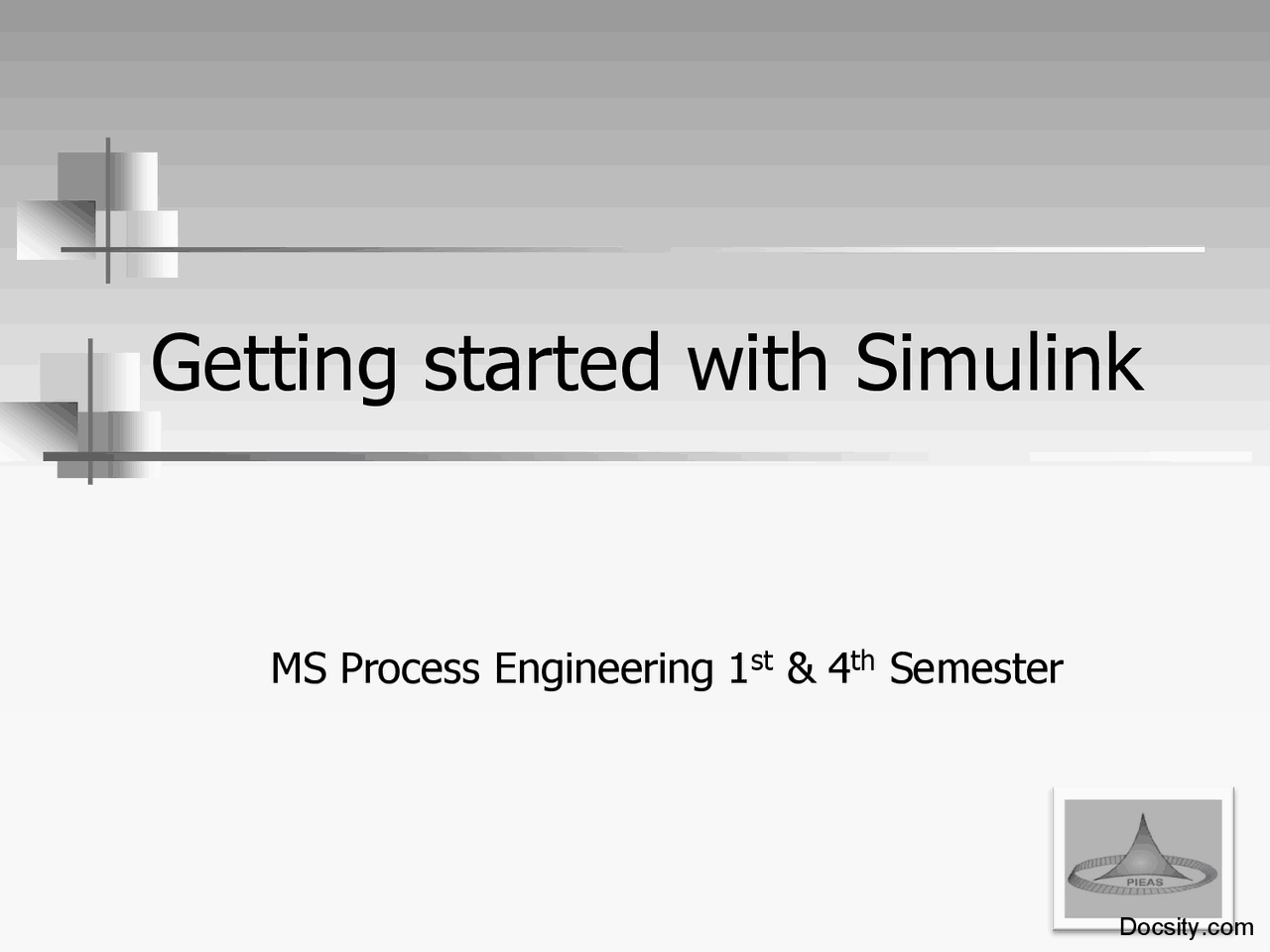Getting Started With SimulinkMatlabManual Docsity