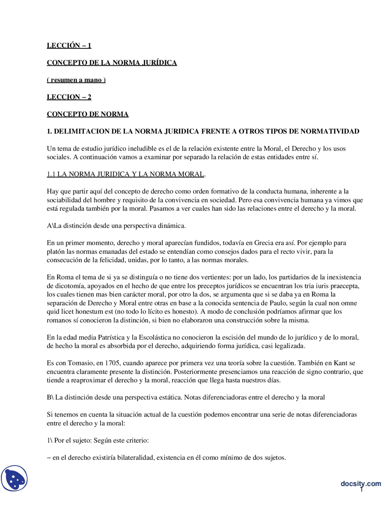 Lecciones De Teoria Del Derecho Maria Jose Falcon Y Tella Teoria Del Derecho Resumen Docsity