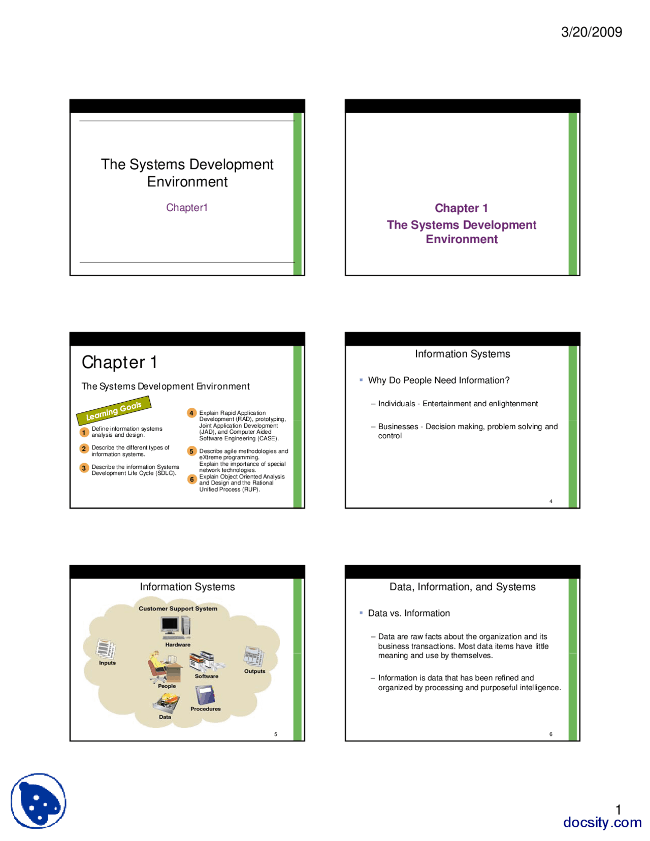 The Systems Development Environment-Information Analysis and Design ...