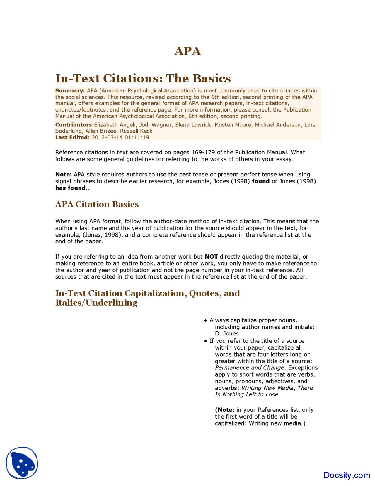 APA Intext Citations and References-Business Communication-Lecture ...