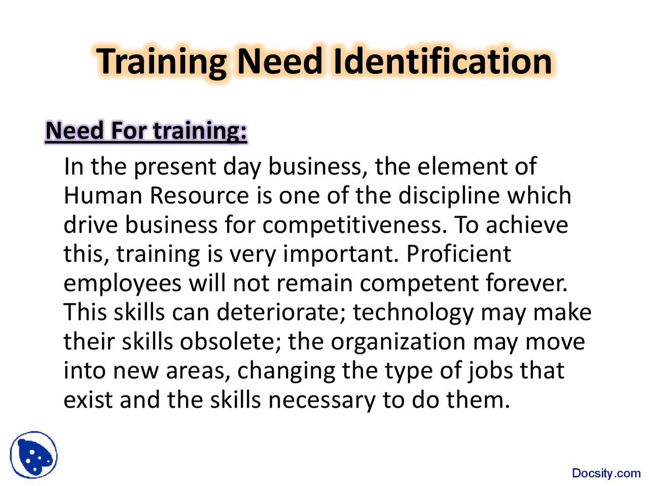 Training Need Identification-Training and Development-Lecture Slides ...