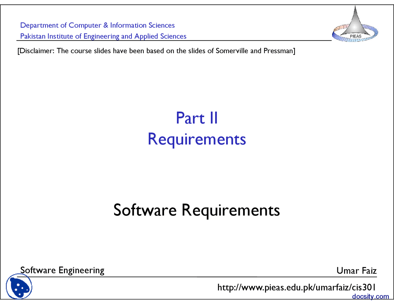 Software Requirements-Softwarre Engineering-Lecture Slides - Docsity