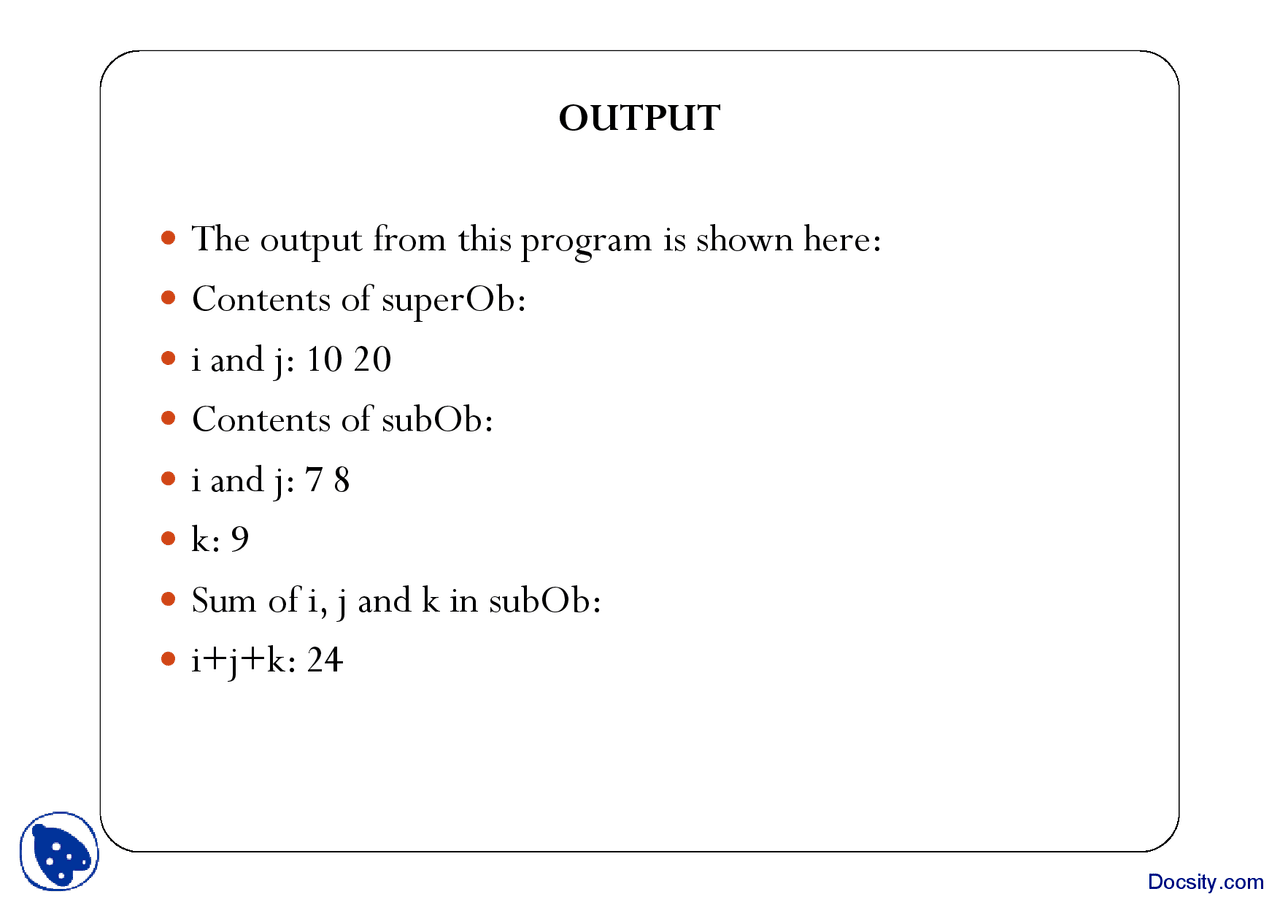 Overloading, Overriding, Base Class Method and The Object Class-Classes ...