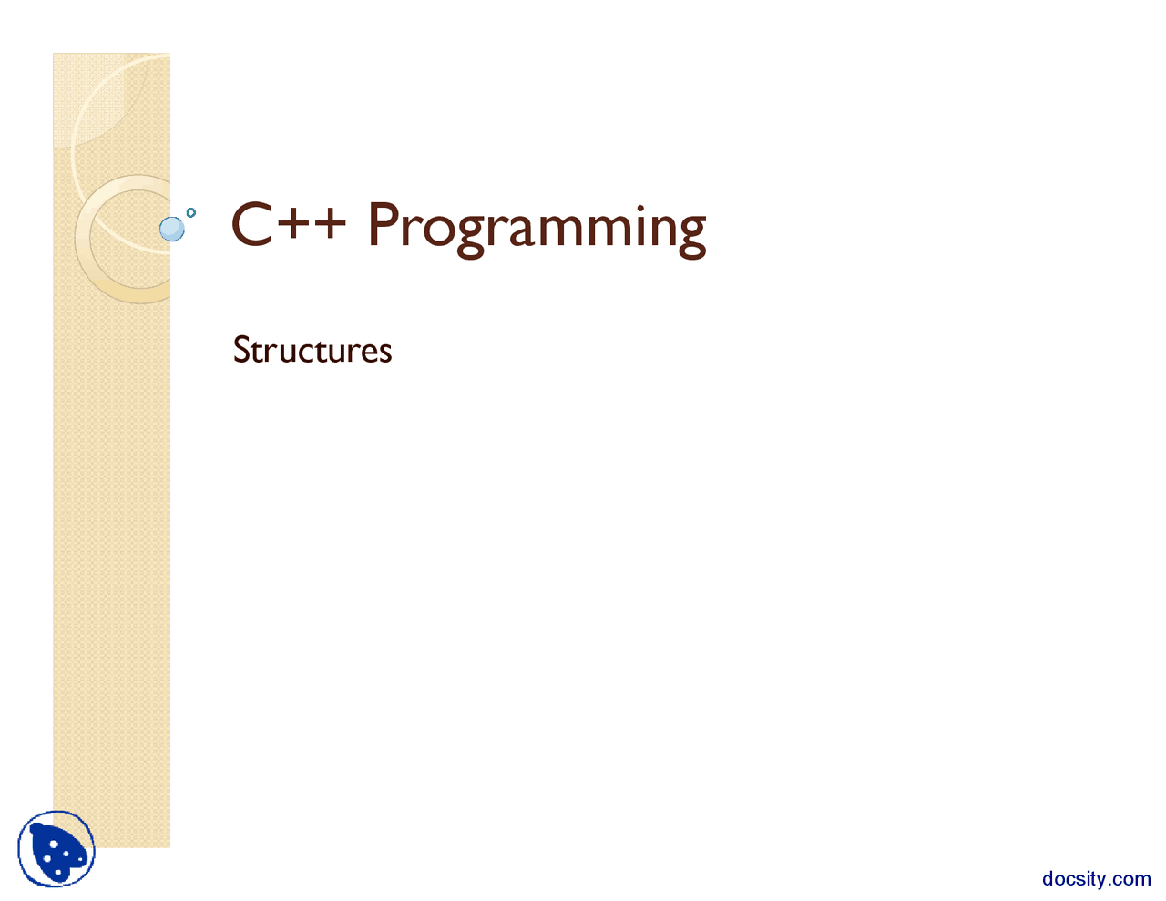 Structures II-Computer Programming-Lecture Slides - Docsity