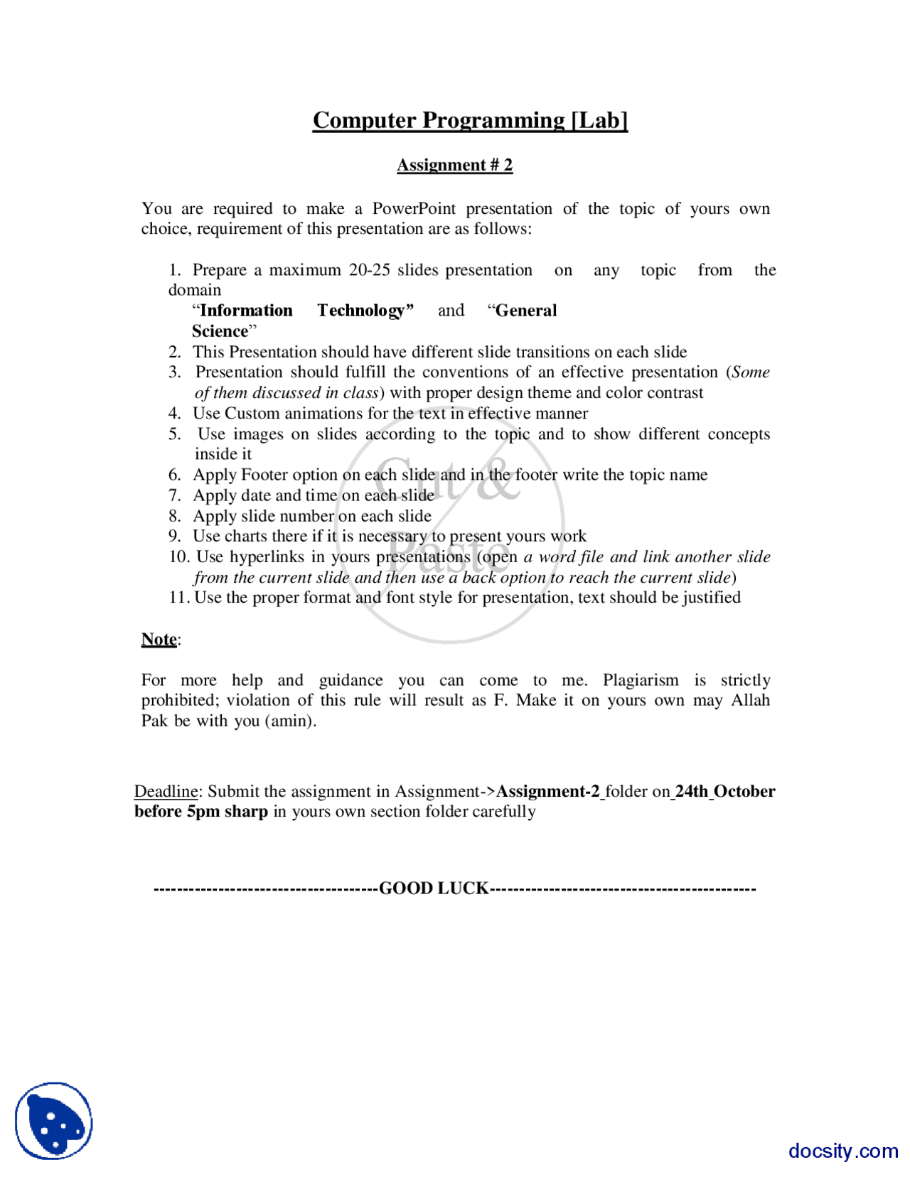 Power Point Presentation-Introduction to Computer Programming ...