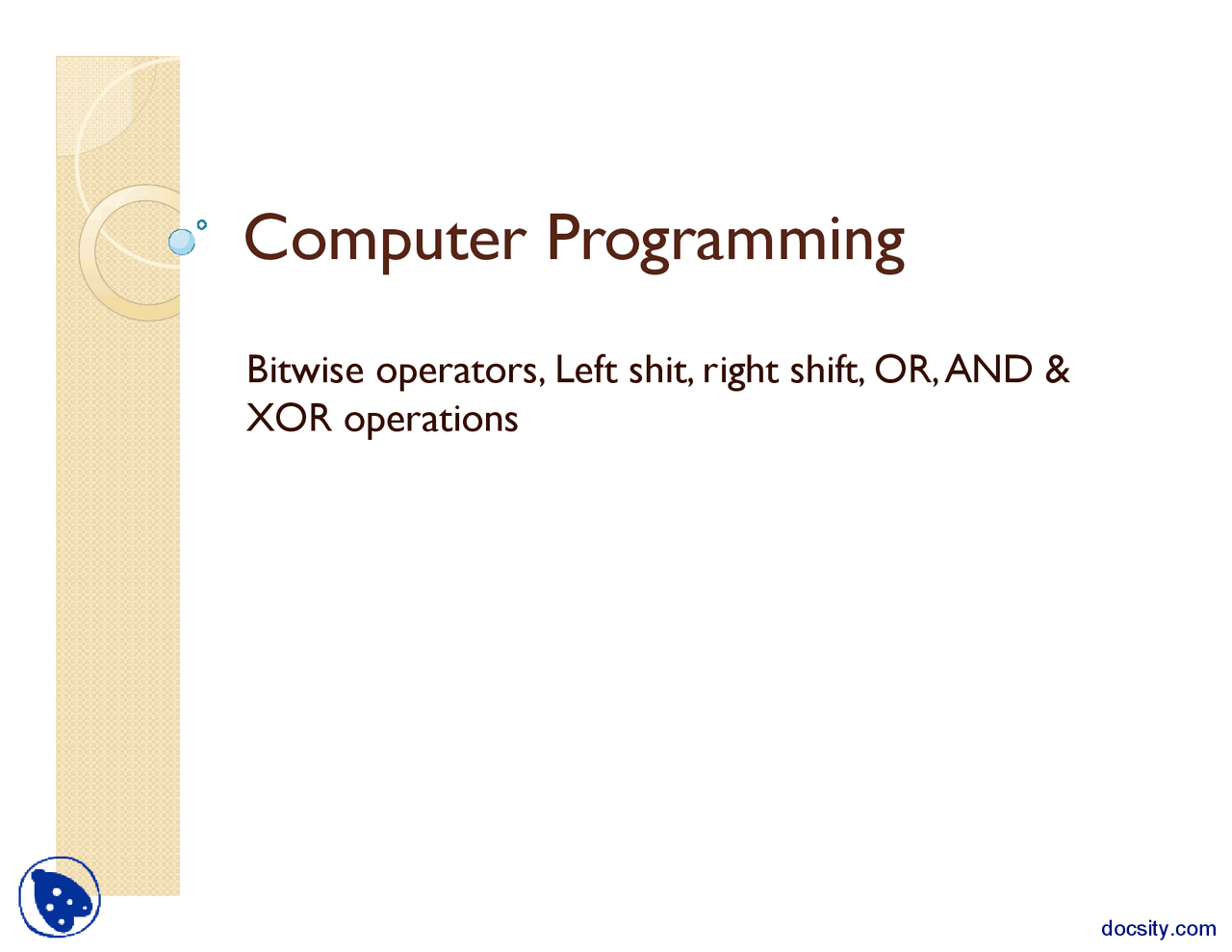 Computer Programming Part 1-Programming and Computer Architecture ...