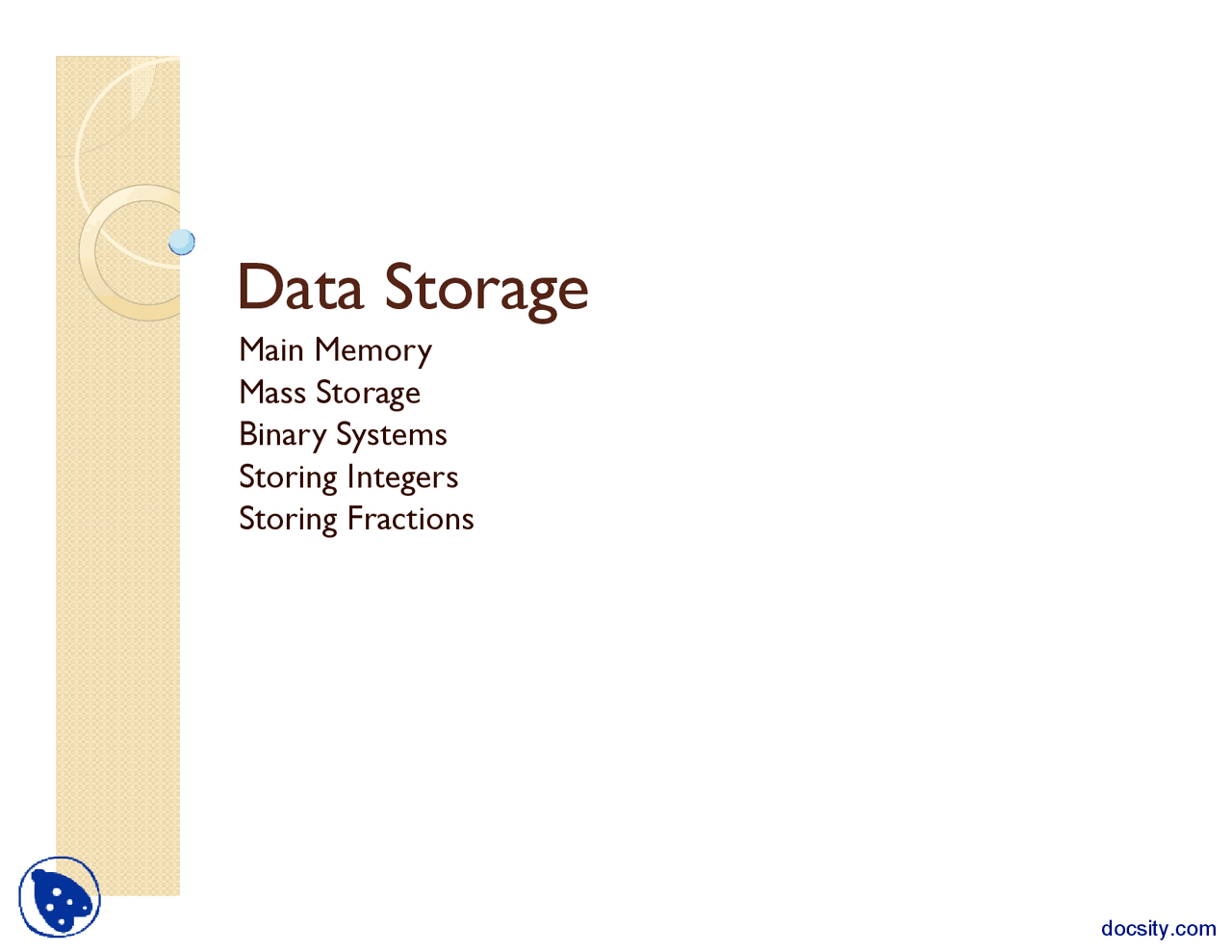 Data Storage Elements-Computer Architecture and Programming-Lecture ...