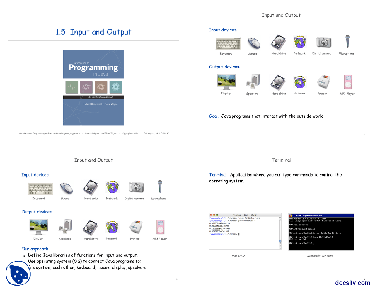 Input and Output-Programming Foundation-Lecture Slides - Docsity