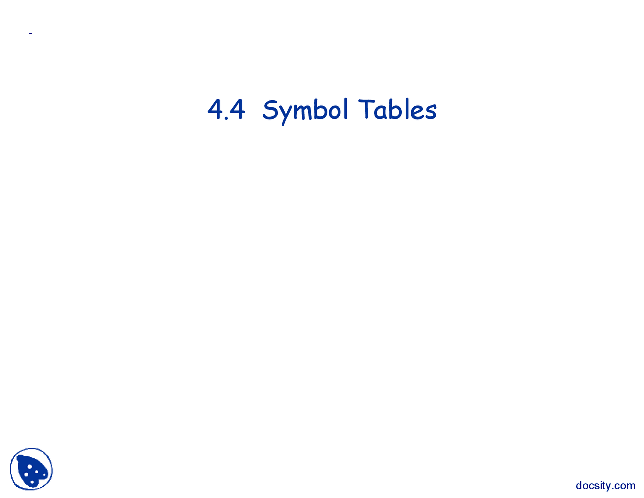 Symbol Tables-Fundamentals of Programming-Lecture Slides - Docsity