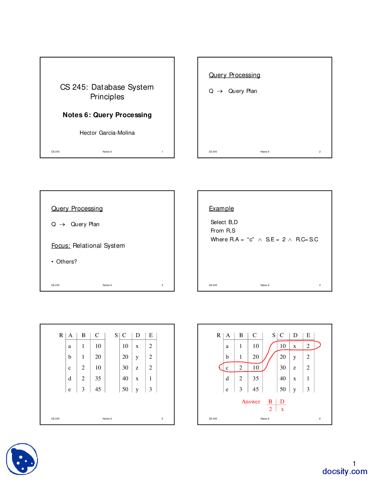 query processing and optimization | pdf | database... Query Processing-Principles of Database Management-Lecture Slides - Docsity