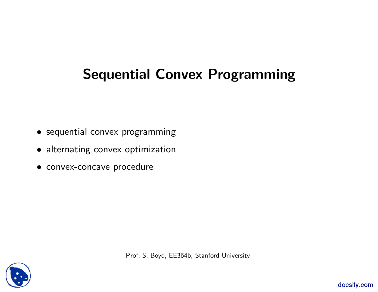 Sequential Convex Programming-Methods for Convex Optimization-Lecture ...