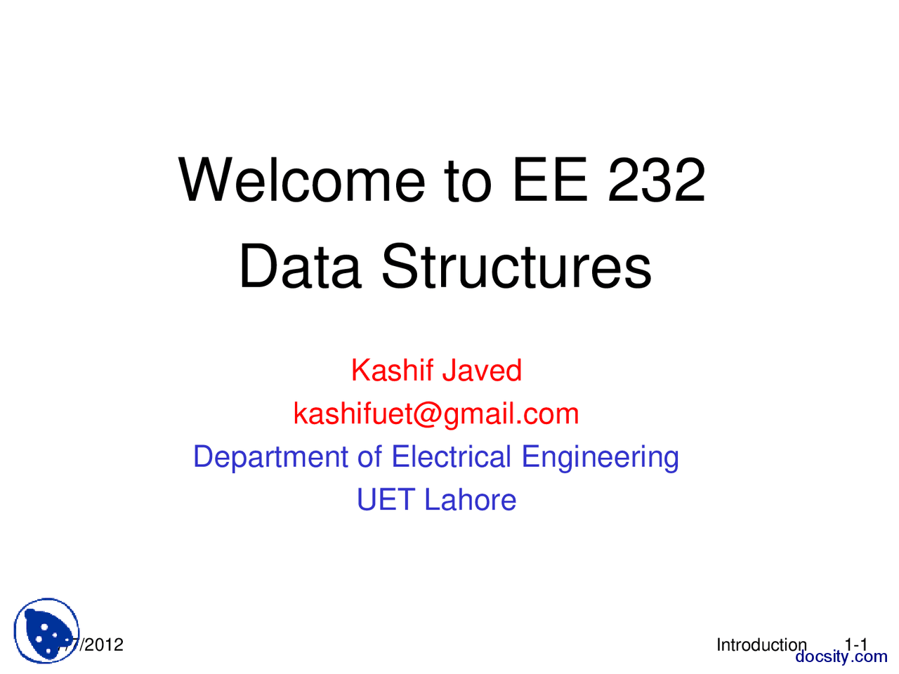 Data Structures-Algorithms and Data Structures-Lecture Slides - Docsity
