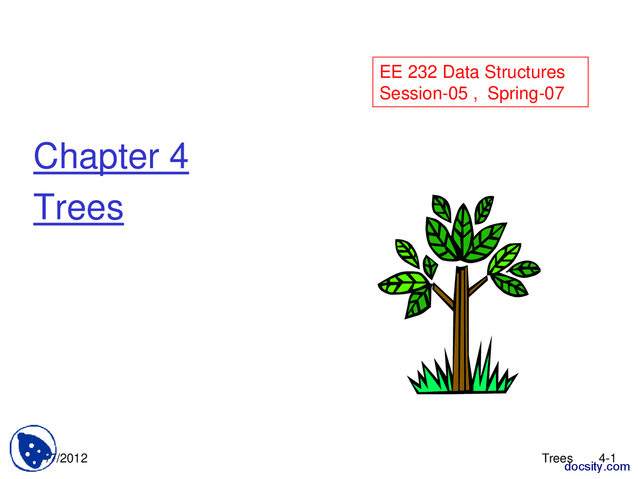 Trees-Data Structures-Lecture Slides - Docsity