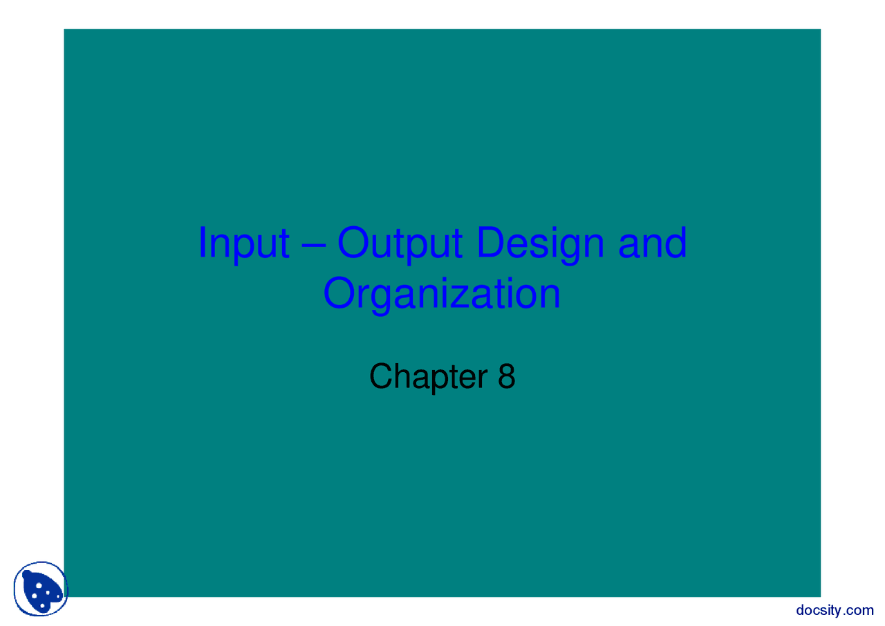 Input Output Design and Organization 2-Programming and Computer ...