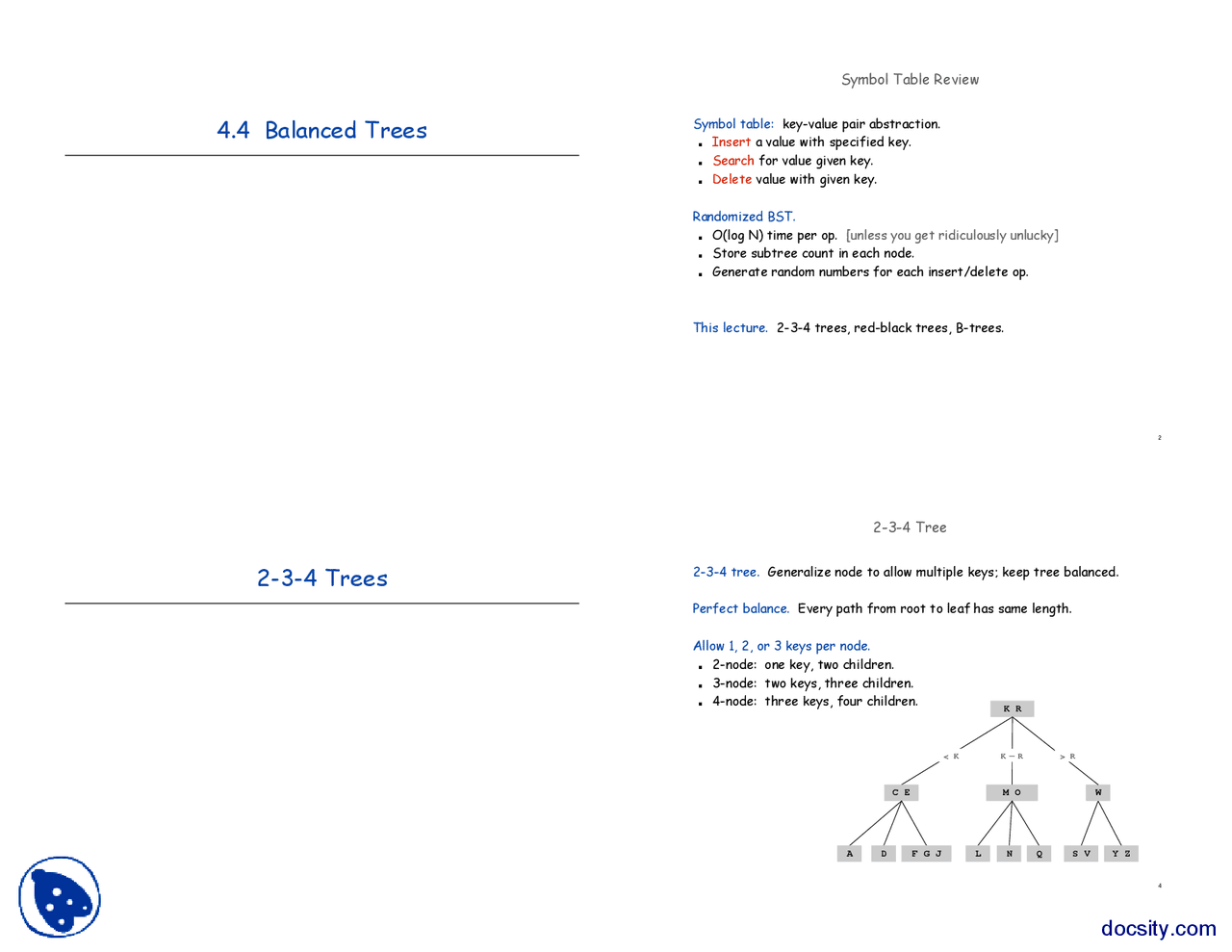 Balanced Trees-Algorithm Design and Data Representation-Lecture Slides ...