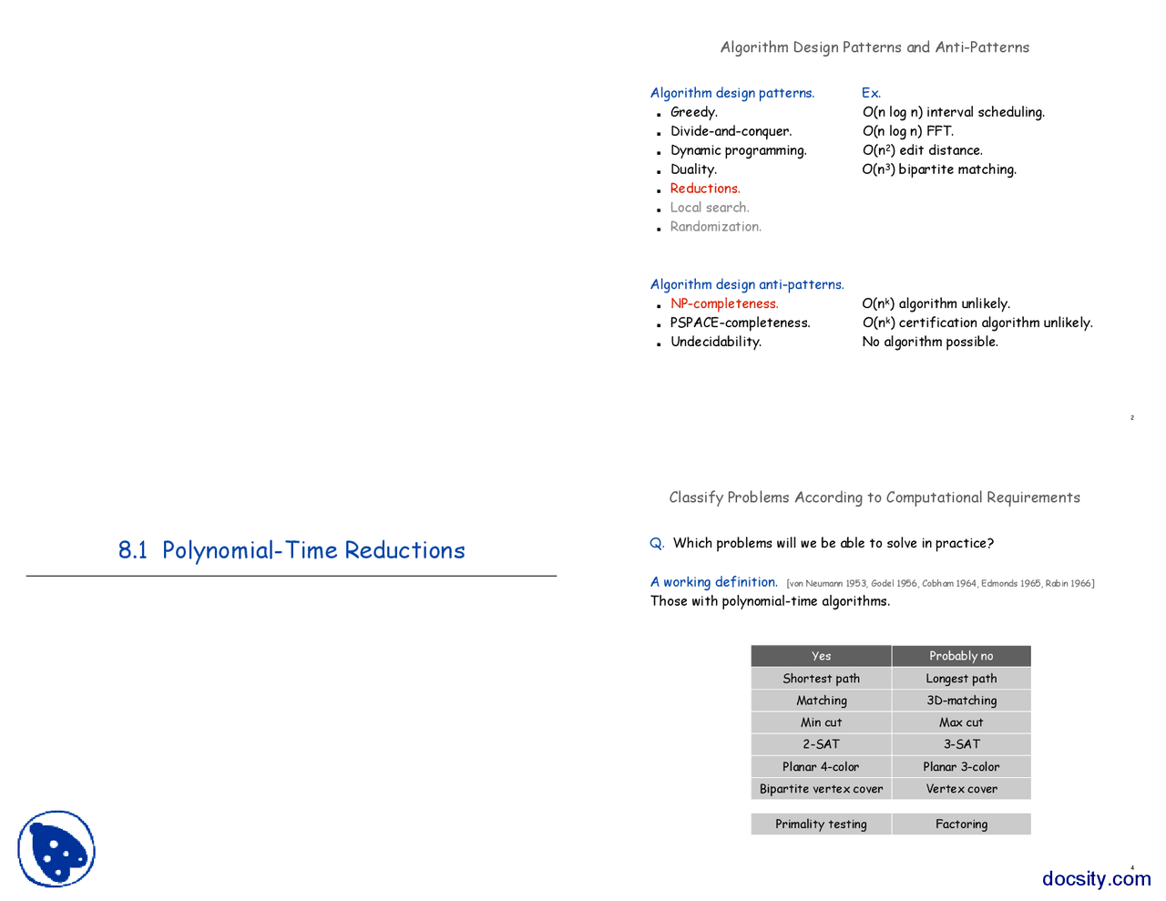 Algorithm Design Patterns and Anti-Patterns - Docsity