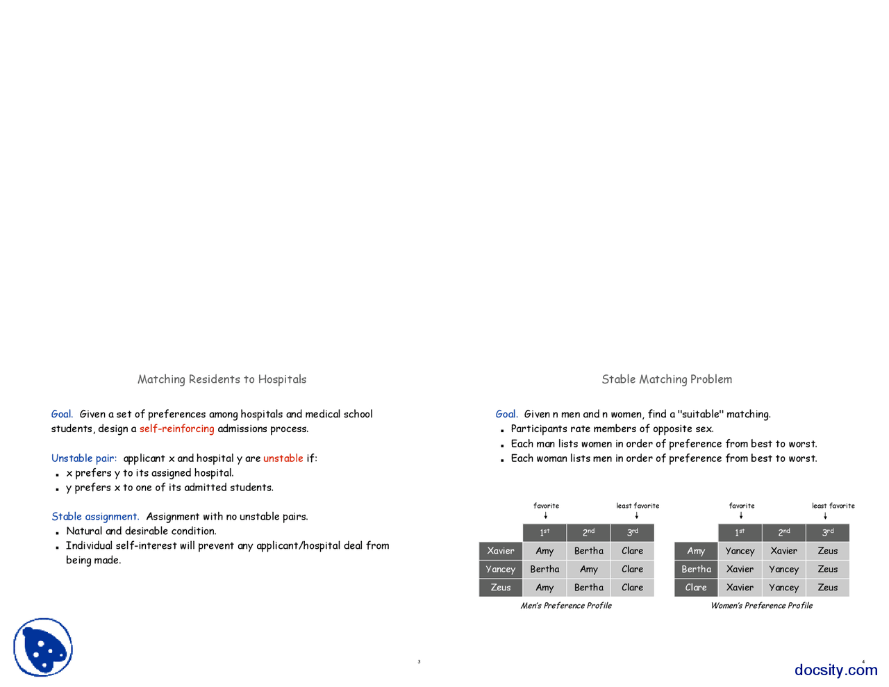 Stable Matching Problem Data Representation And Algorithm Design Stable matching problem data representation and algorithm design