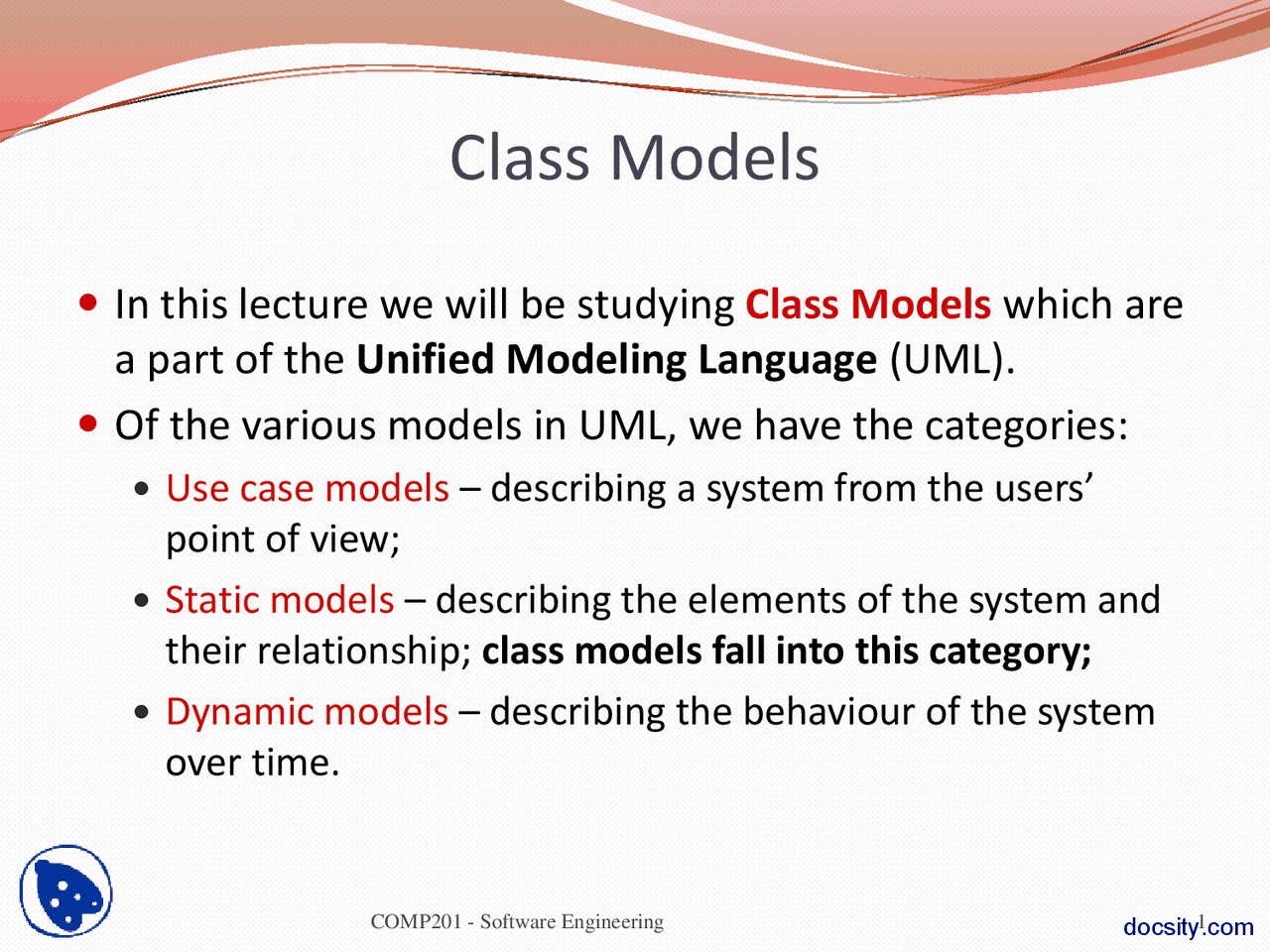 Class Models-Development and Software Engineering-Lecture Slides - Docsity
