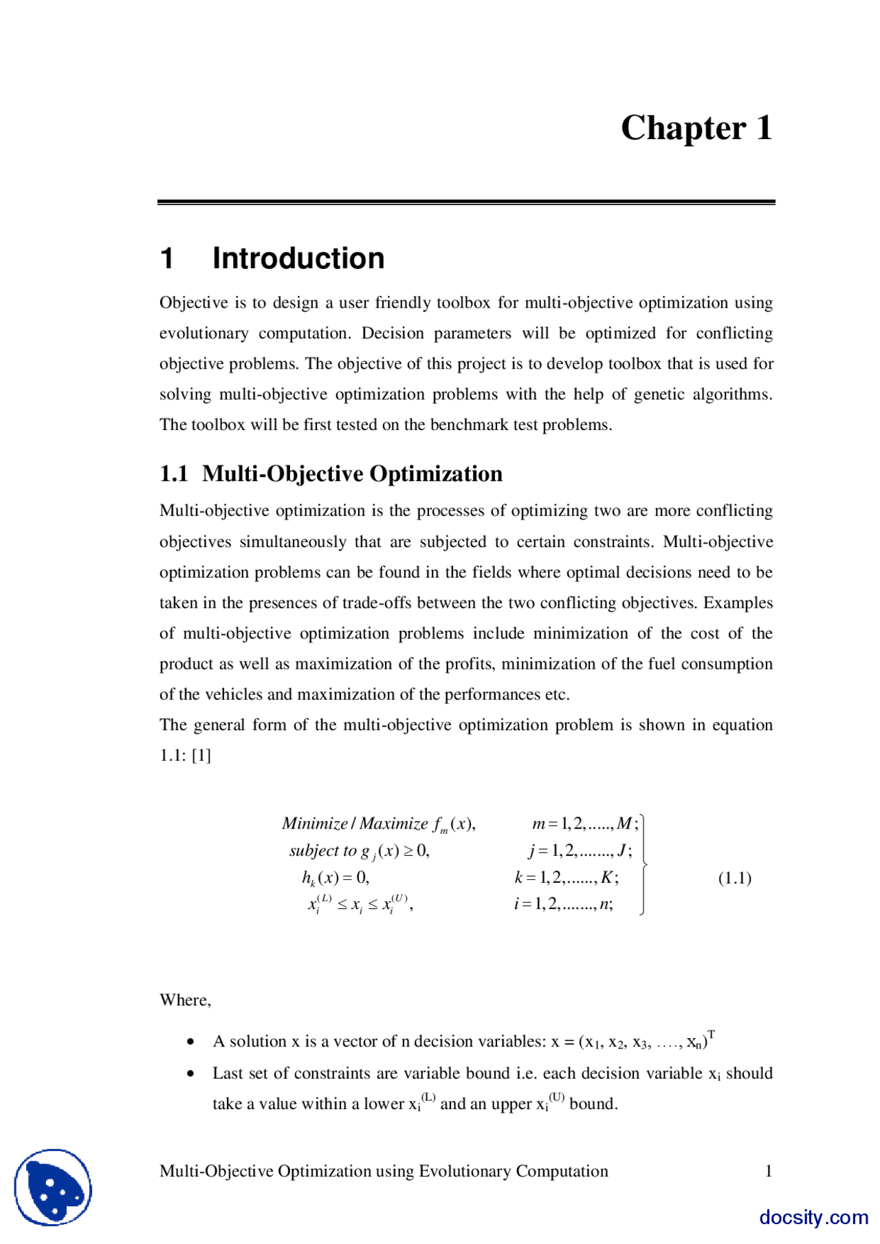 Optimization Project Report Multi-Objective Optimization-Computer Sciences Applications-Project ...