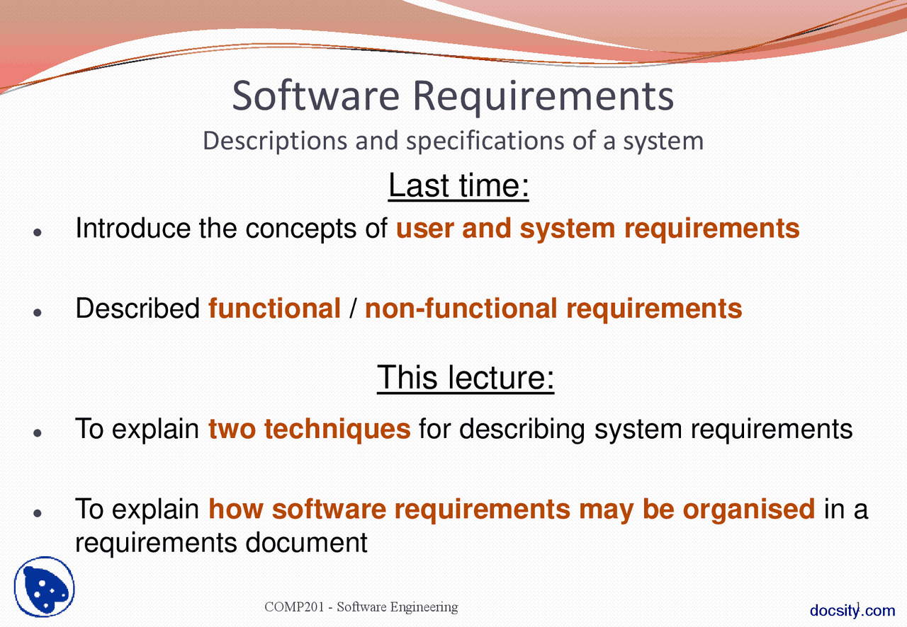 Requirements and Design-Basics of Software Engineering-Lecture Slides
