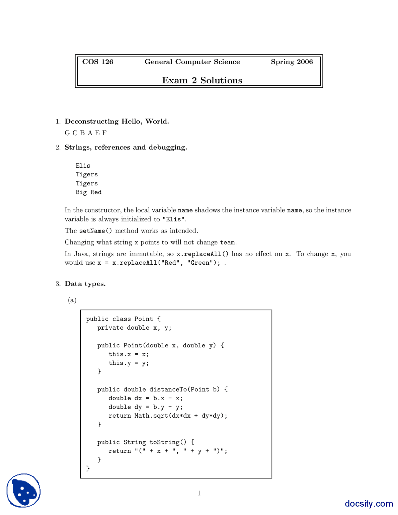 Strings, Refrences and Debugging-General Computer Science-Exam Solution ...