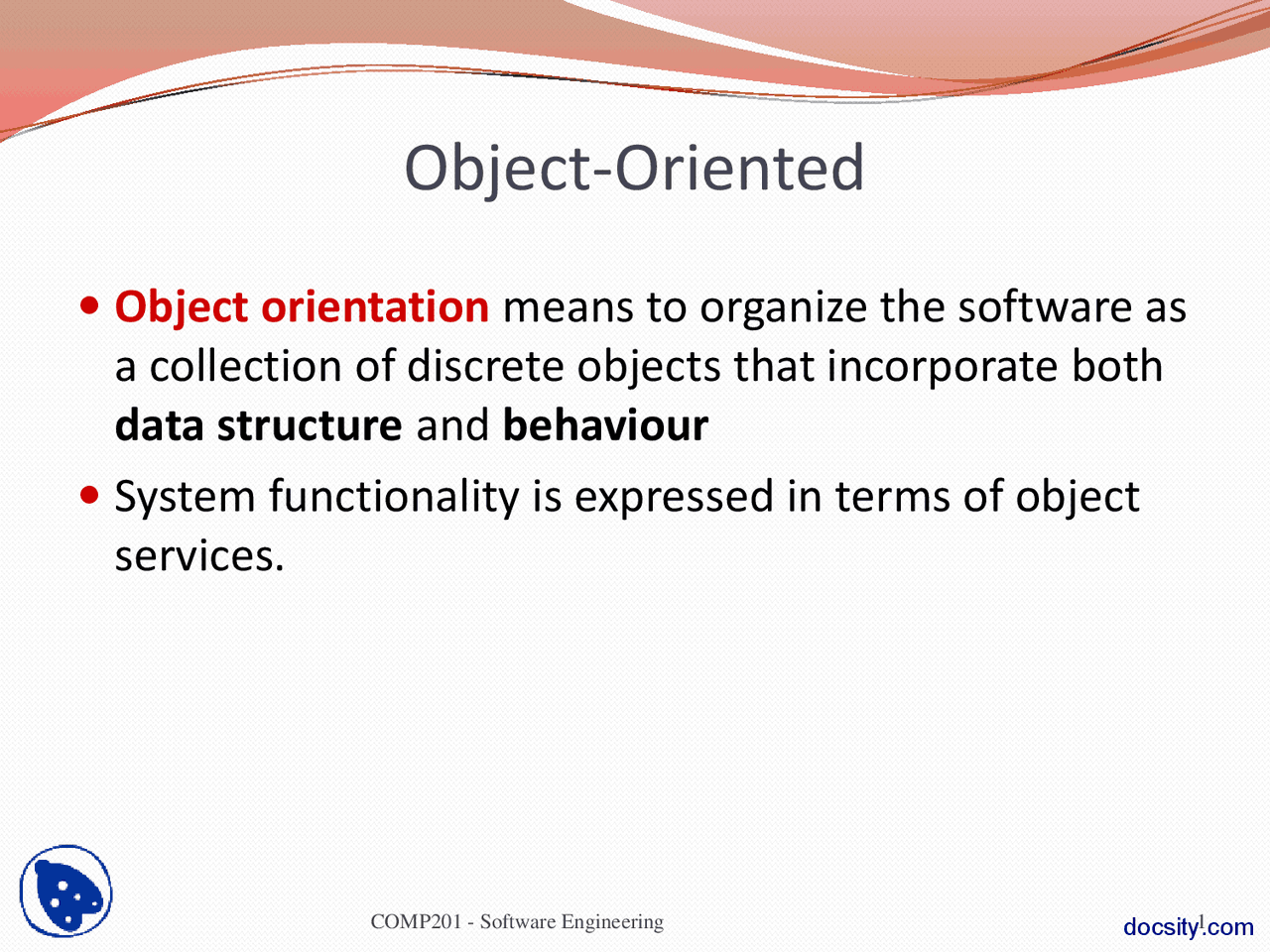 Object Oriented-Basics of Software Engineering-Lecture Slides - Docsity