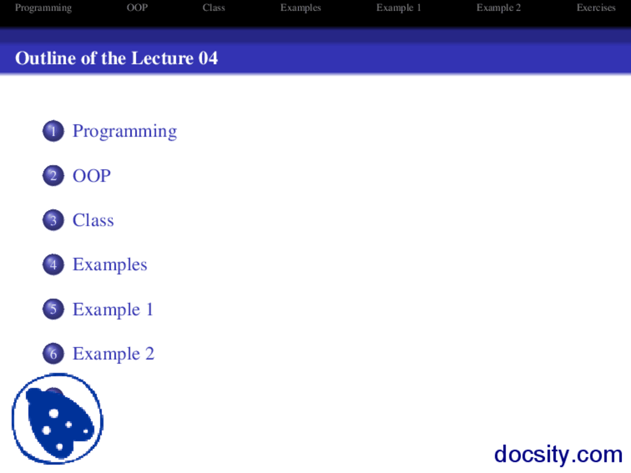Programming and Classes-Fundamentals of Object Oriented Programming ...
