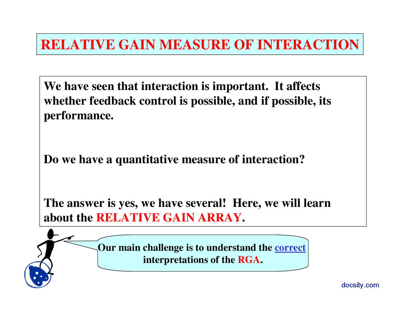 Relative Gain Measure-Control of Processes-Lecture Slides - Docsity