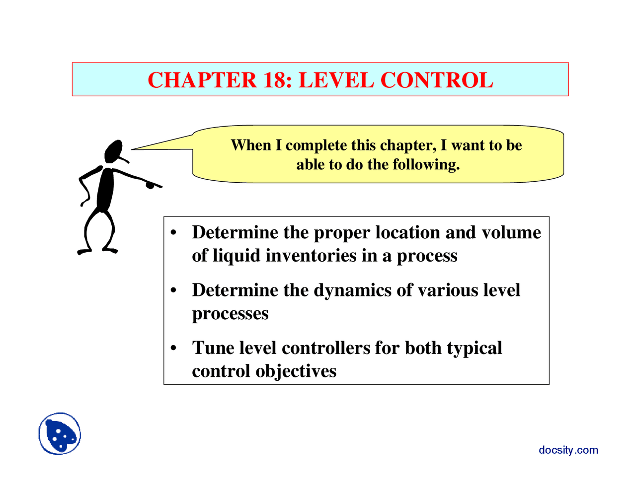Level Control-Control of Processes-Lecture Slides - Docsity