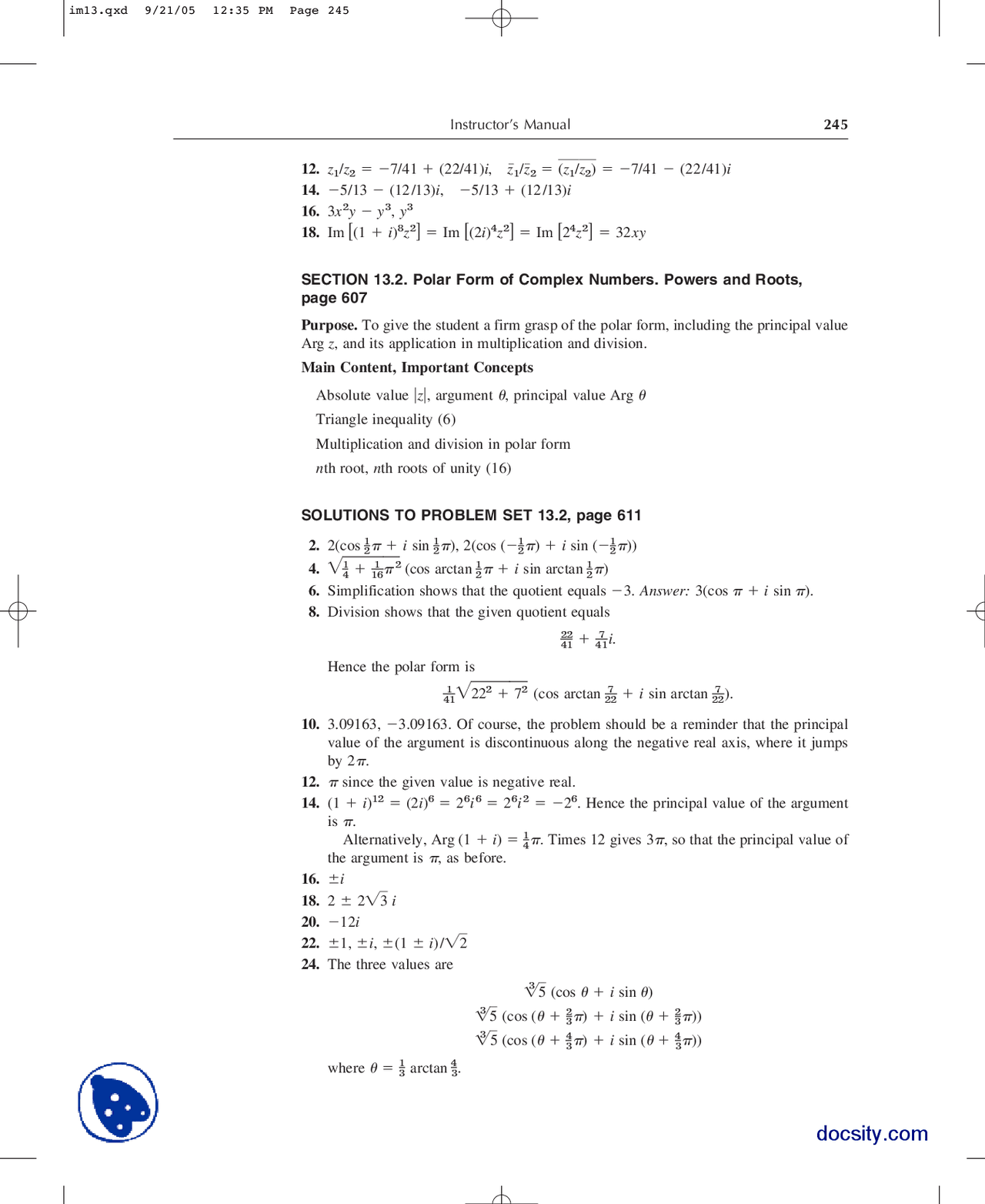 Part 26 Polar Form of Complex Numbers-Advanced Engineering Mathematics ...