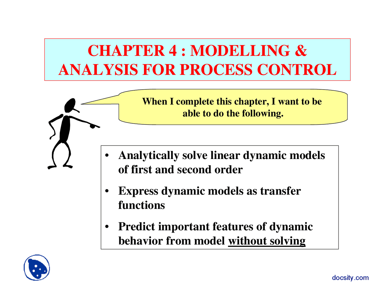Modeling and Analysis-Control of Processes-Lecture Slides - Docsity