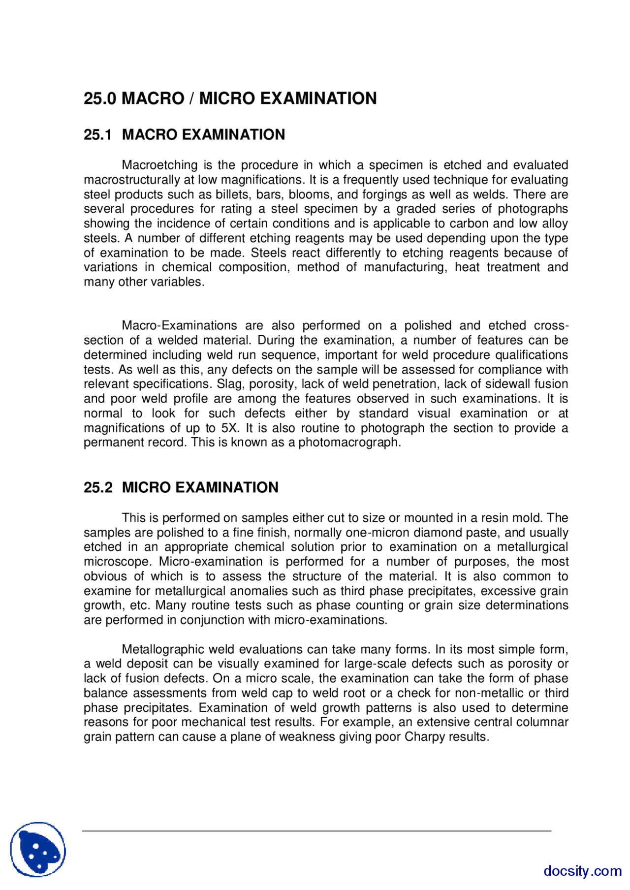 Micro Macro Examination-Welding Technology Inspection-Lecture Handout ...