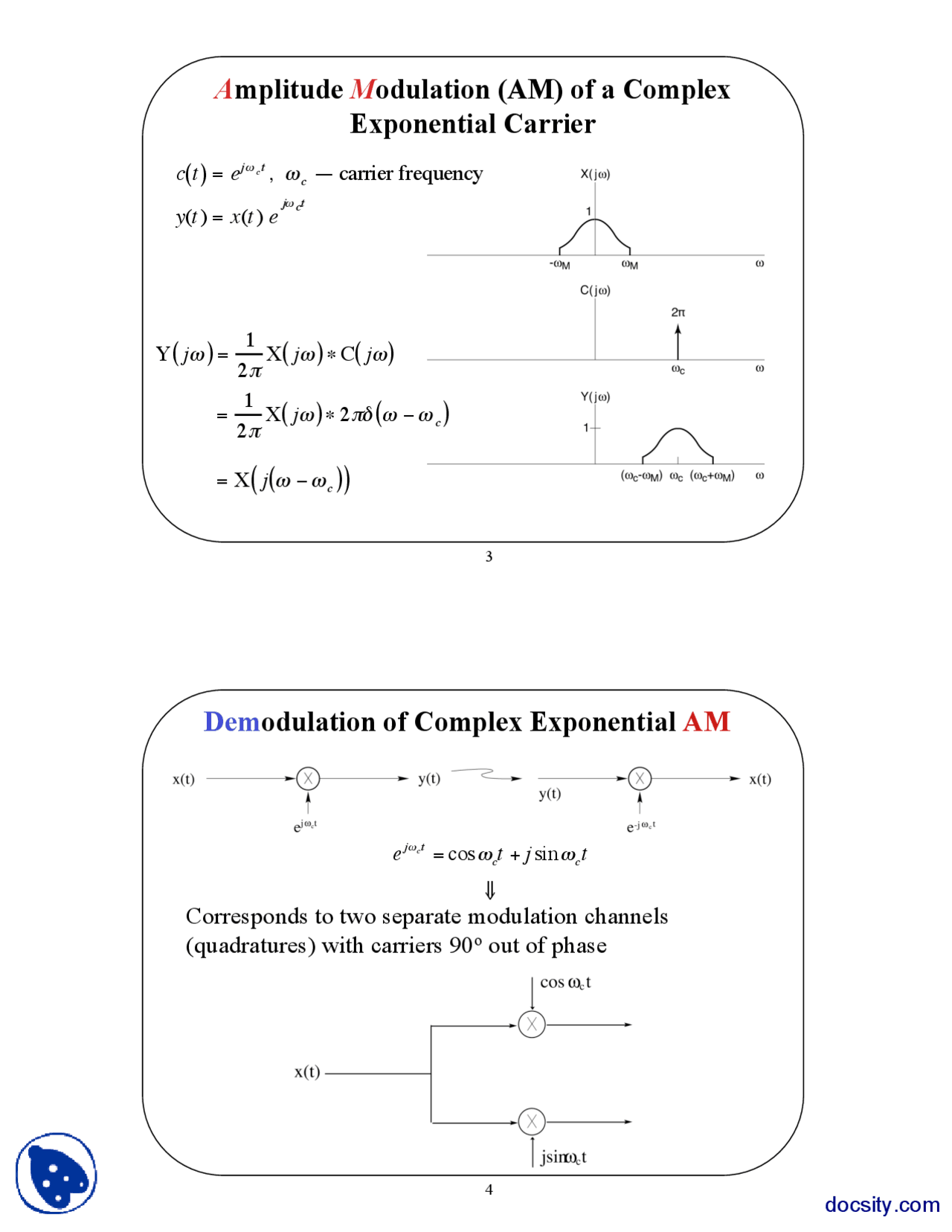 Amplitude Modulation of Complex Exponential Carrier-Signals And Systems ...