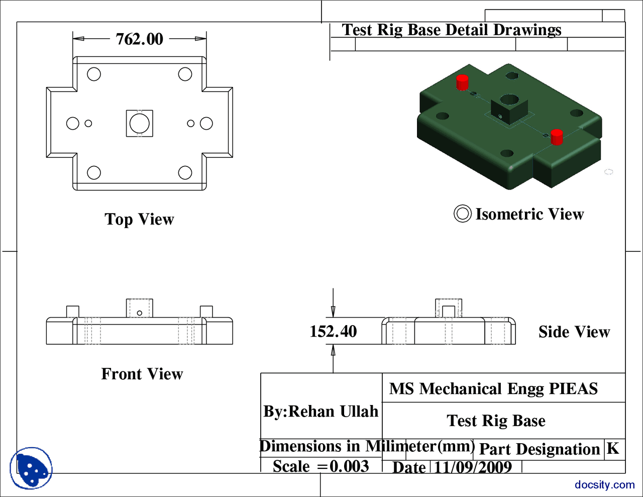Test Rig Base Detail Drawings-Modified Engineering Drawing-Lecture ...