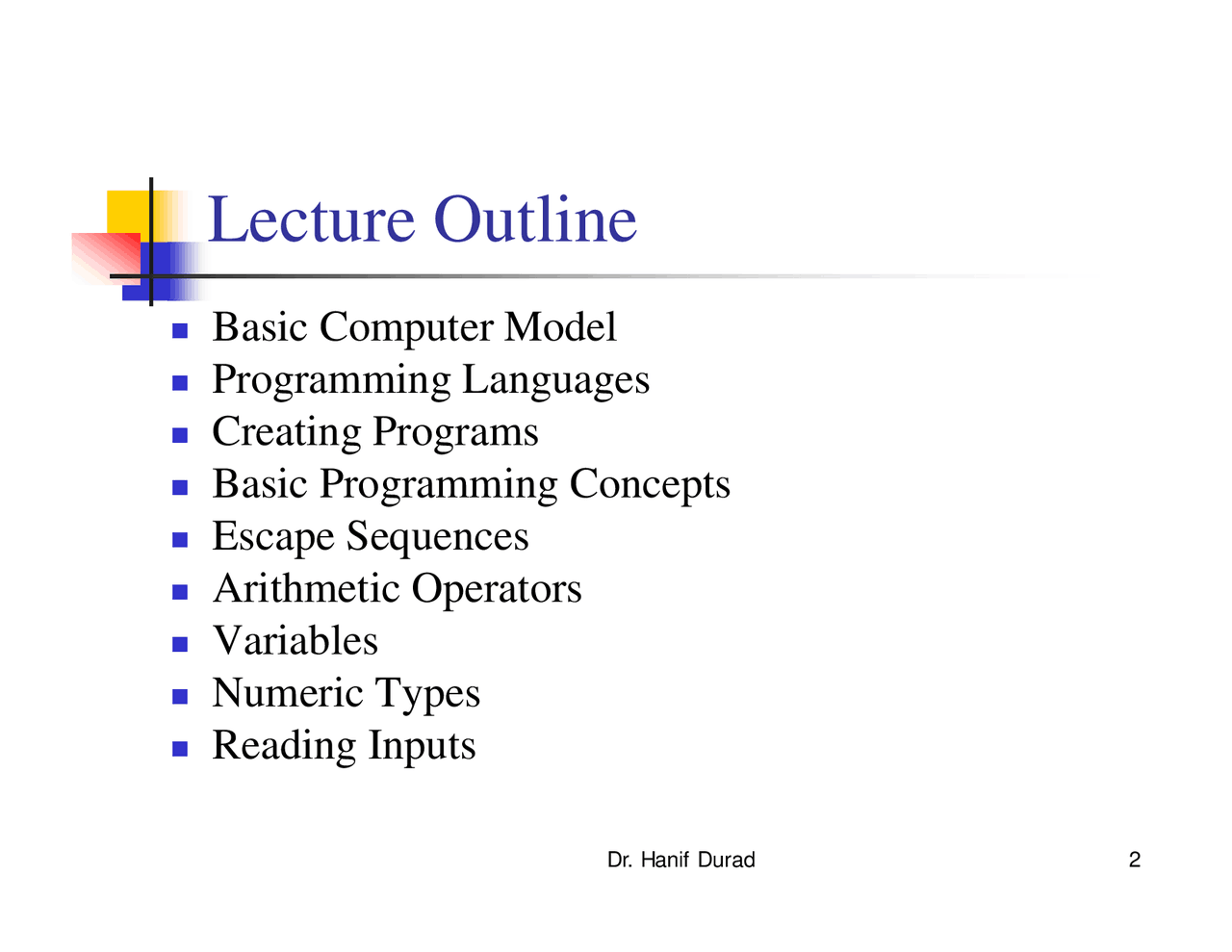 Introduction to C Language-Introduction to Programming-Lecture Slides ...