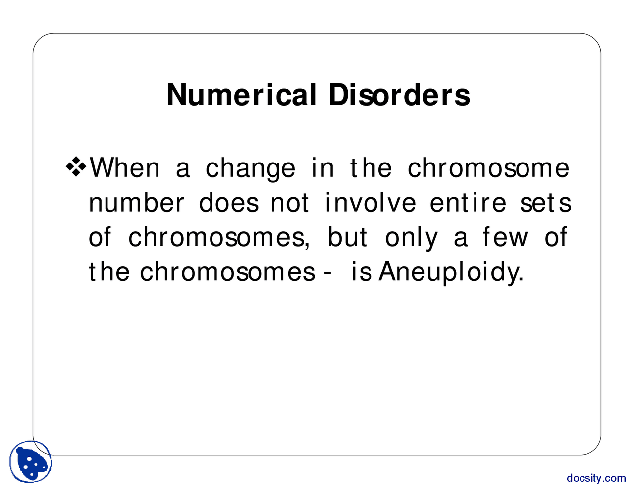 Changes in Chromosome Number-Genetics-Lecture Slides - Docsity