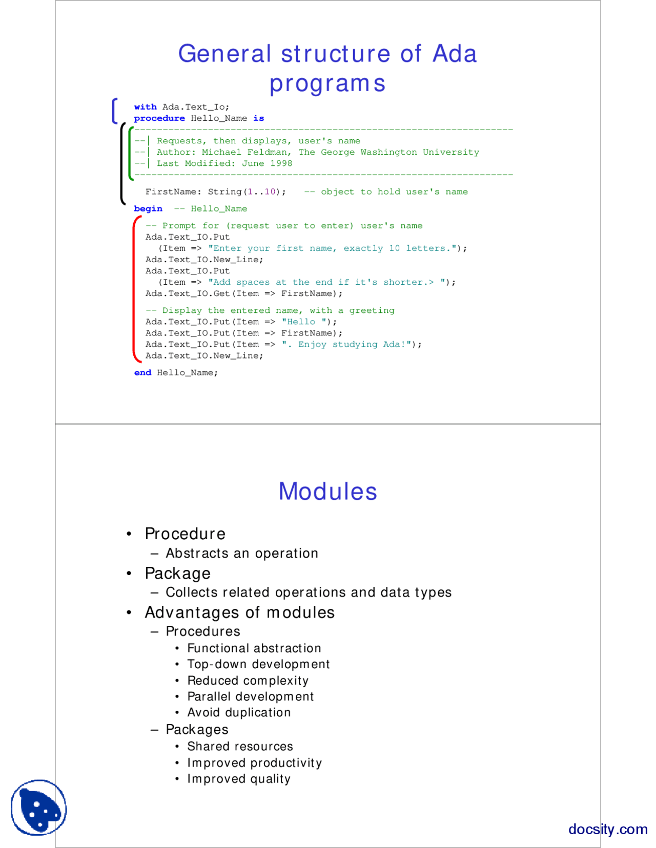 General Structure of Ada Programs-Computer Programming For Aeronautical ...
