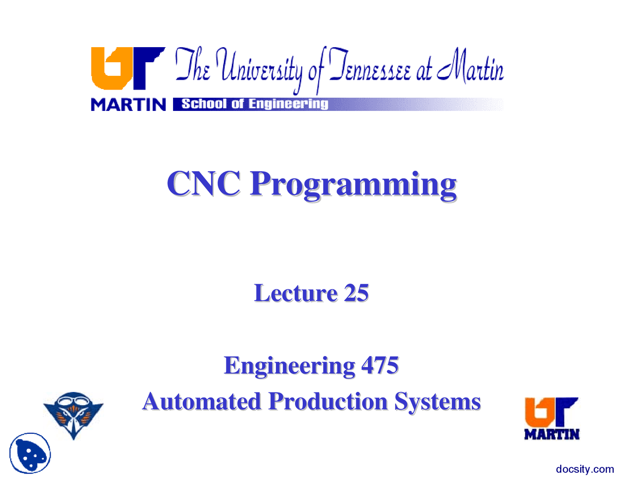 CNC Programming-Computer Numerical Control-Lecture Slides - Docsity