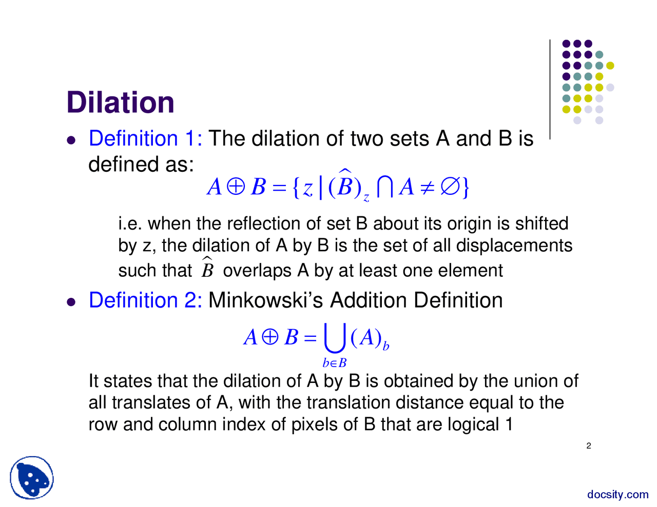 Dilation-Digital Image Processing-Lecture Slides | Slides Digital Image ...