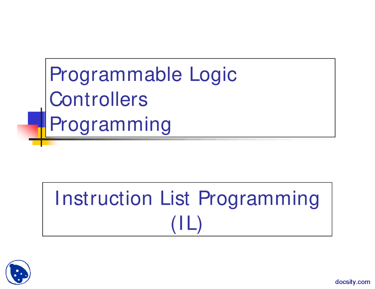 Instruction List Programming-Digital Logic Design And Programming ...