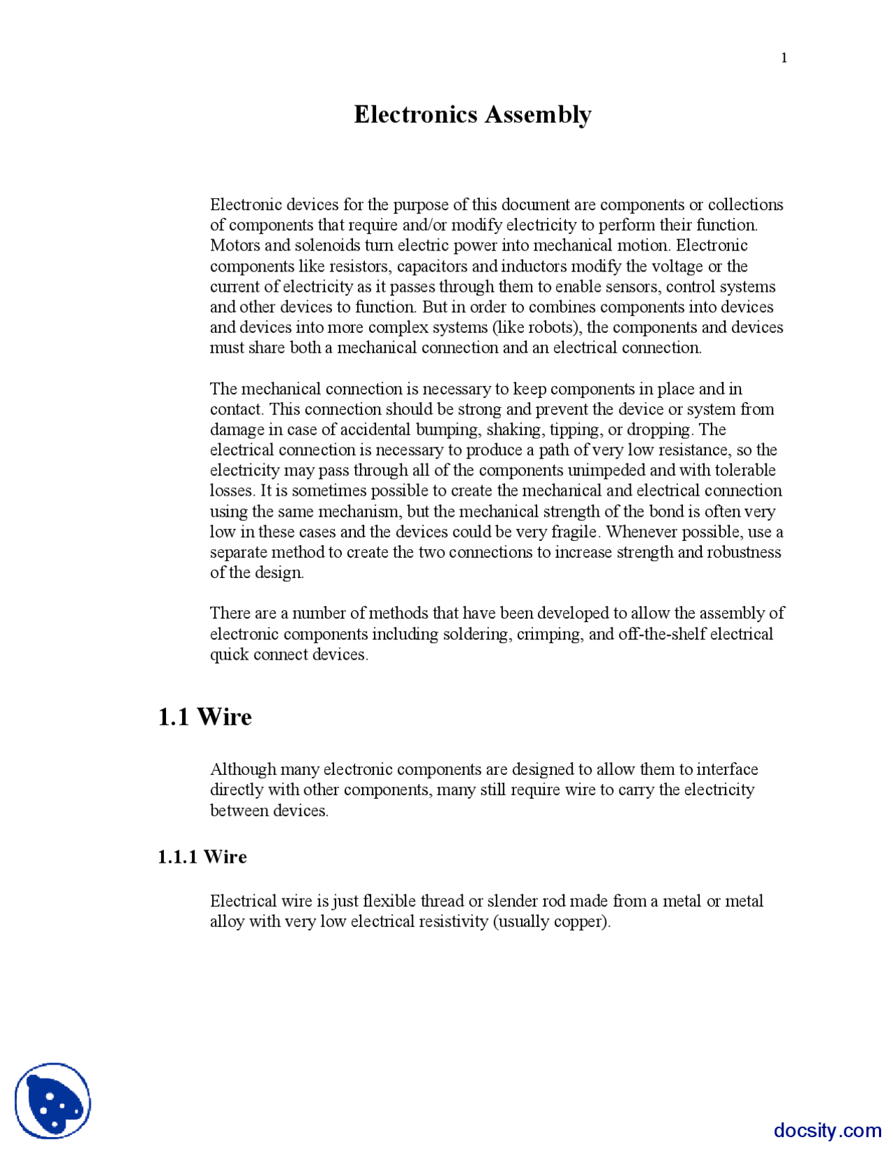 Electronics Assembly -Fundamentals of Design and Electronics-Lab ...