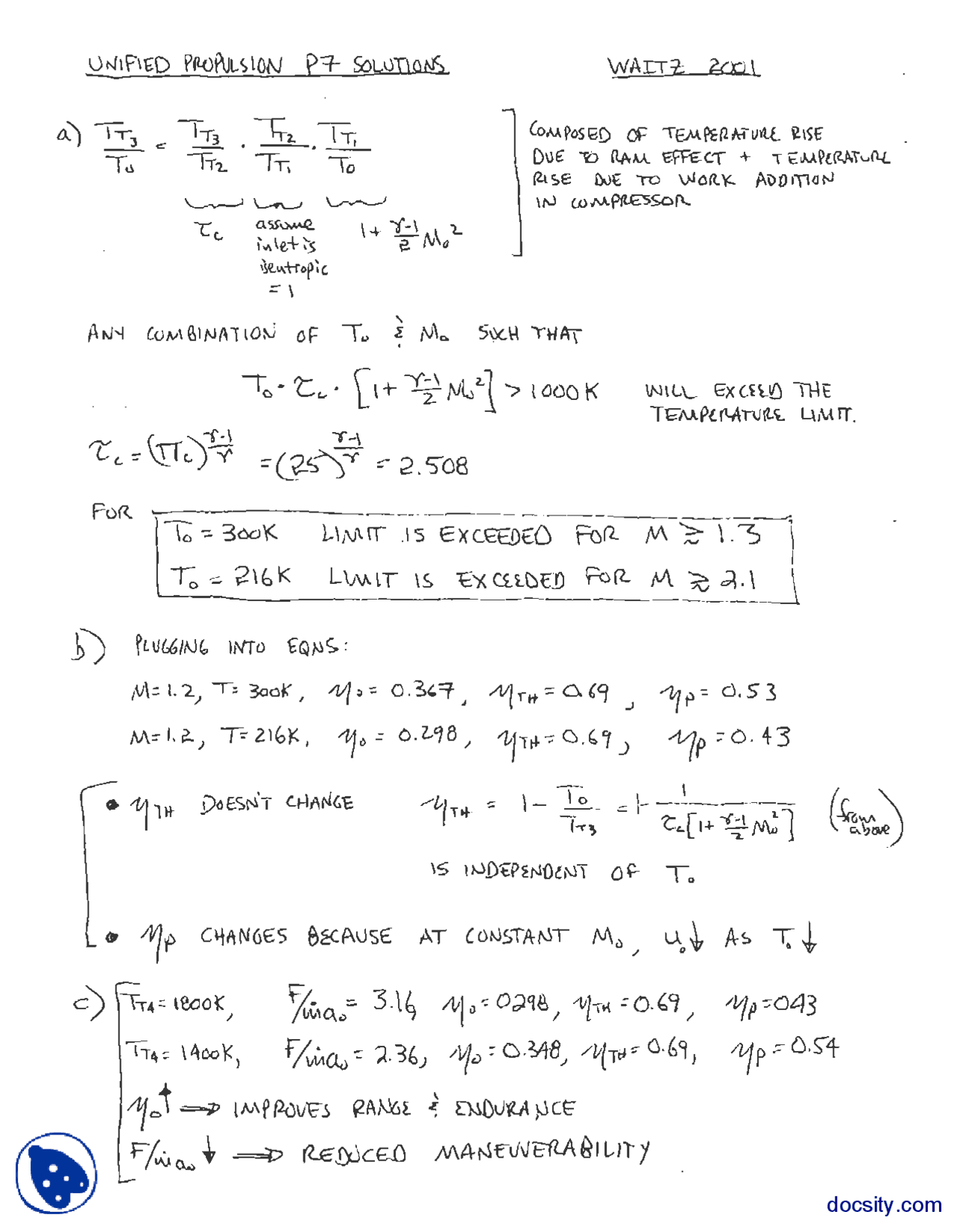 Unified Propulsion Problems Part 12-Thermodynamic Propulsion-Assignment ...