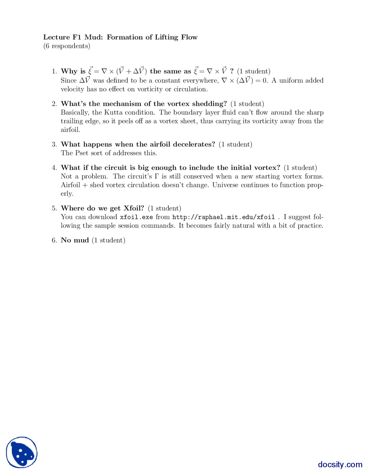 Formation of Lifting Flow-Aerospace Aerodynamics And Fluid Mechanics ...