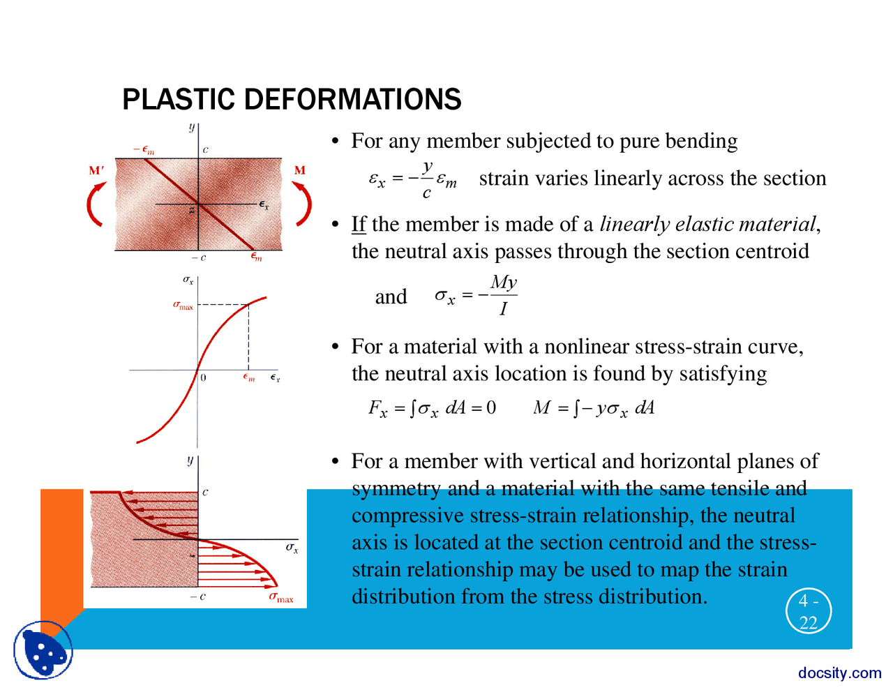 Pure Bending-Mechanics of Mateials part 2-Lecture Slides - Docsity
