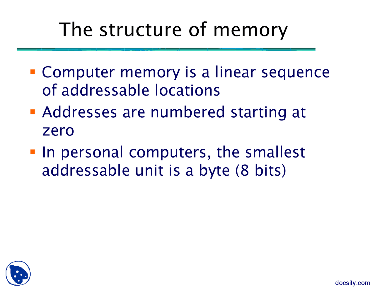 The Structure of Memory-Programming-Lecture Slides - Docsity