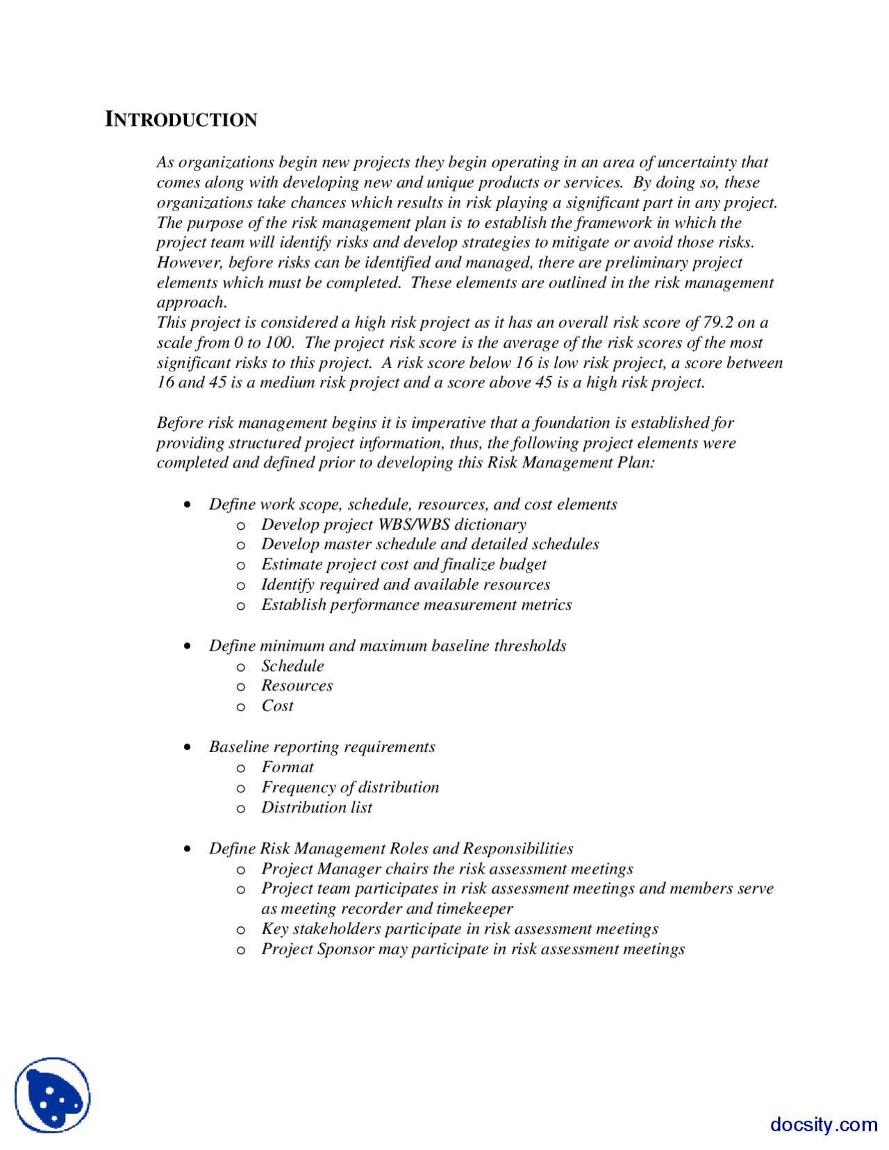 Risk Management Plan Example-Project Management In Engineering-Handout ...