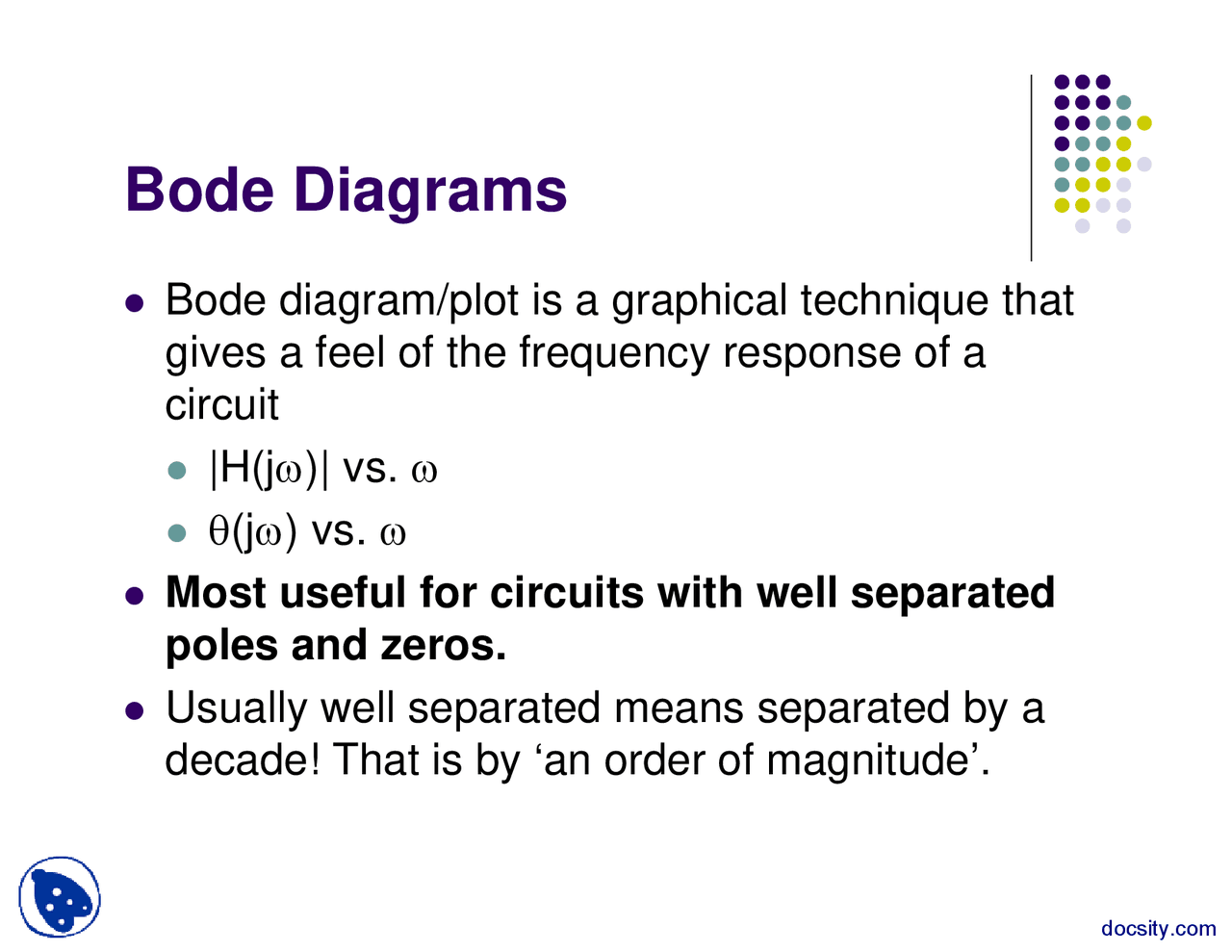 Bode Word Example Bode Diagrams-Advanced Circuit Analysis-Lecture Slides - Docsity