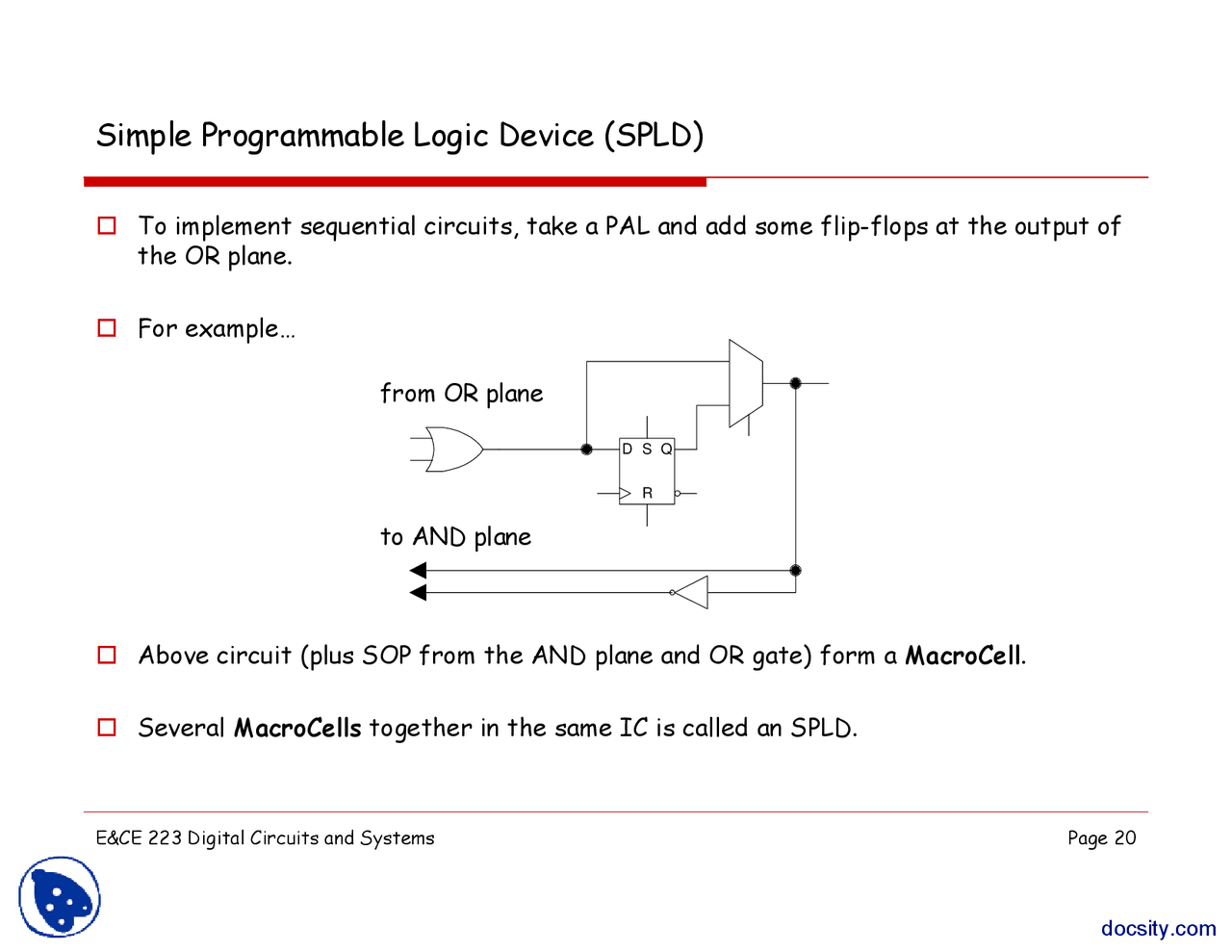 Programmable Logic Device-Computer Logic Design-Lecture Slides - Docsity